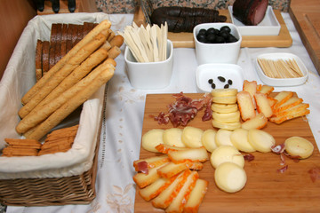 assorted cheese and cookies