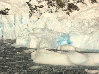 icebergs and glaciers in paradise bay antarctica