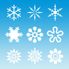 Snow - White Snowflakes On A Blue Gradient Background