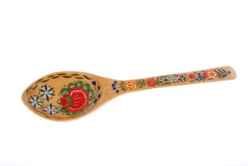 decorated wooden spoon,traditional painting on tree