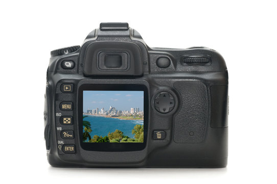 digital photo camera isolated on a white