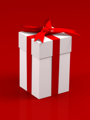 Red Christmas box with bow