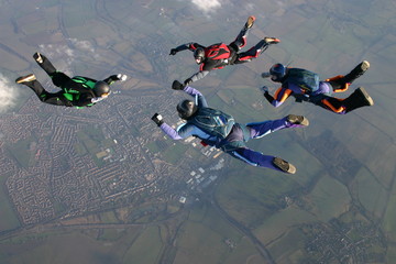 Four Skydivers 
