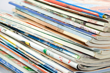 different magazines studio isolated on white