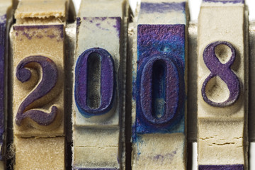 a rubber stamp numbers - 2008