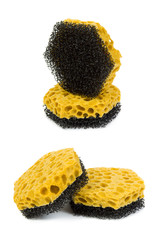 Group of cleaning sponges, isolated on white background