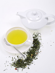 tee service mit grün tee