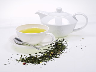 tee service mit grün tee