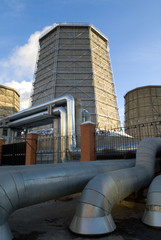 Electric power station chimneys