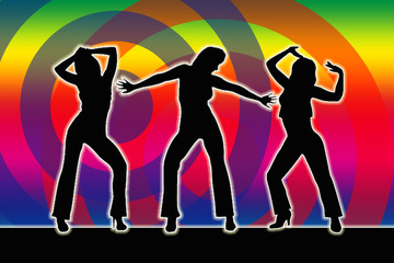 Dancing Girls Silhouette 70er