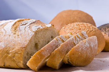 macro picture of sliced fresh-baked bread