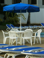 awning and chair in 5 star hotel