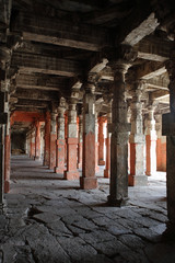 Ancient corridor inside ruins in Aurangabad Fort. India