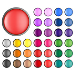 round web buttons with different shiny colors