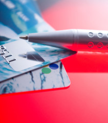 Fototapeta premium Credit card .Credit card-financial background