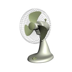 3D render of the plastic electrical fan
