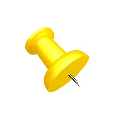 3D render of colorful push-pin