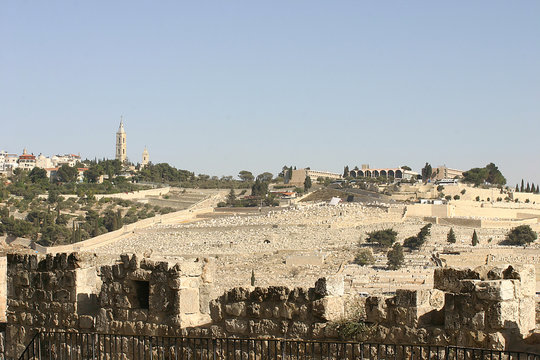 Jerusalem Israel - photo of Mount of Olives on a bright day