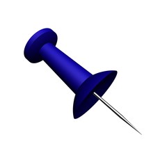 3D render of blue push-pin