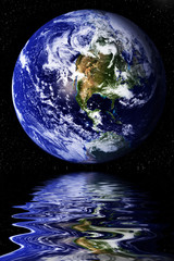 Earth reflected in water