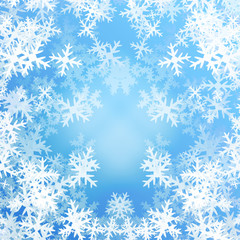 Snowflakes on blue background