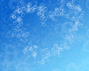 Air bubbles in the shape of a heart