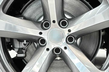 Obraz na płótnie Canvas Car wheel - closeup