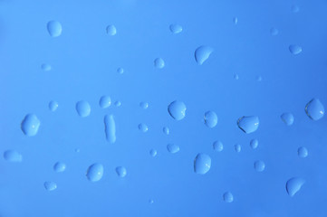 Clean blue water drops