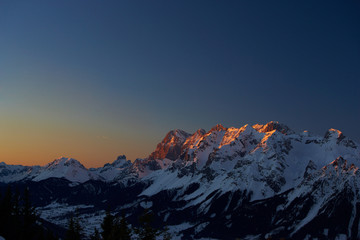 colorful sunset in the mountains