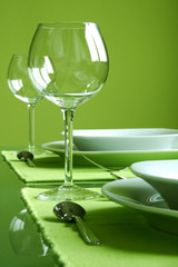 Attractive green table setting