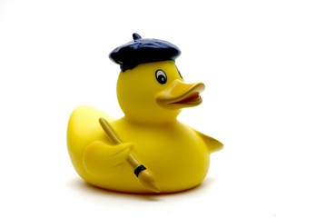 Children's rubber duck for bathing in take