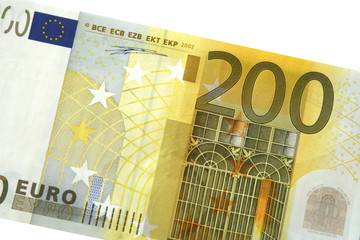 Detail of a 200 euro note