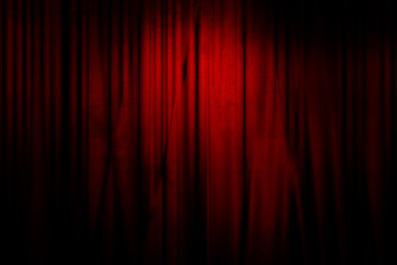 Movie or theater curtain with center focus