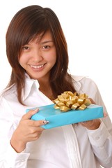 Lovely Asian Girl with a gift