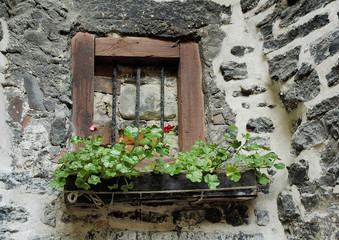 Old window with a lattice and colors