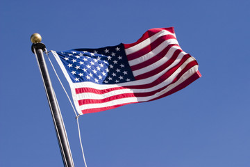 Obraz premium American flag blowing in the wind