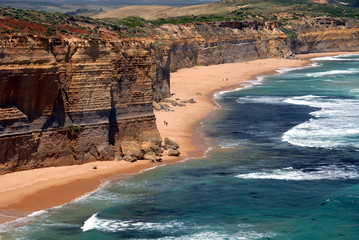lime stone coast showing rock stack 
