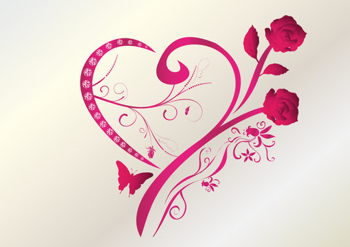 Valentinstag Herz Brilliant Rosen