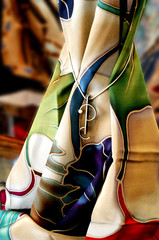 Hand Painted Silk Scarf and Pendant