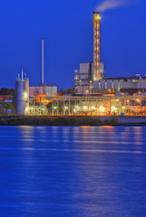 Chemical complex on river bank