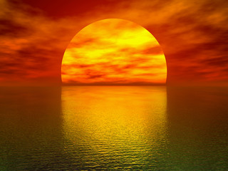 Beautiful sunset over the sea