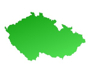 Green gradient Czech Republic map