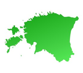 Green gradient Estonia map