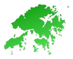 Green gradient Hong Kong map