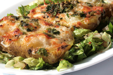 Elegant stuffed baked potatoes (vegetarian)