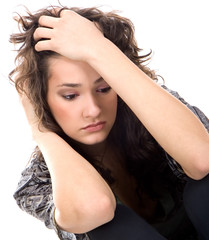 Fototapeta premium Heardtache woman thinking