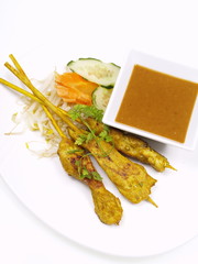 hühnchenfleisch satays mit curry 