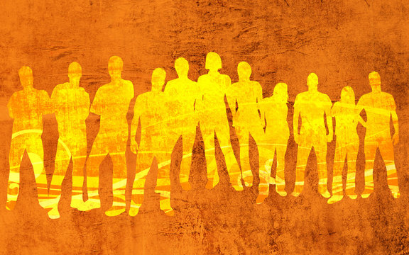 textures style of people silhouettes 