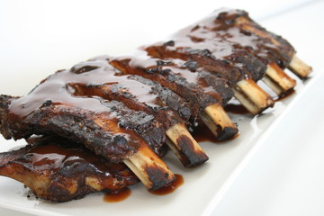 grilled pork ribs with barbeque sauce