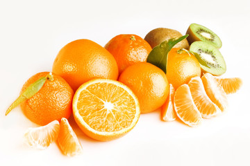 Oranges, tangerines and kiwi